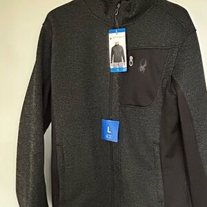 Spyder Black Jacket with Logo Detail